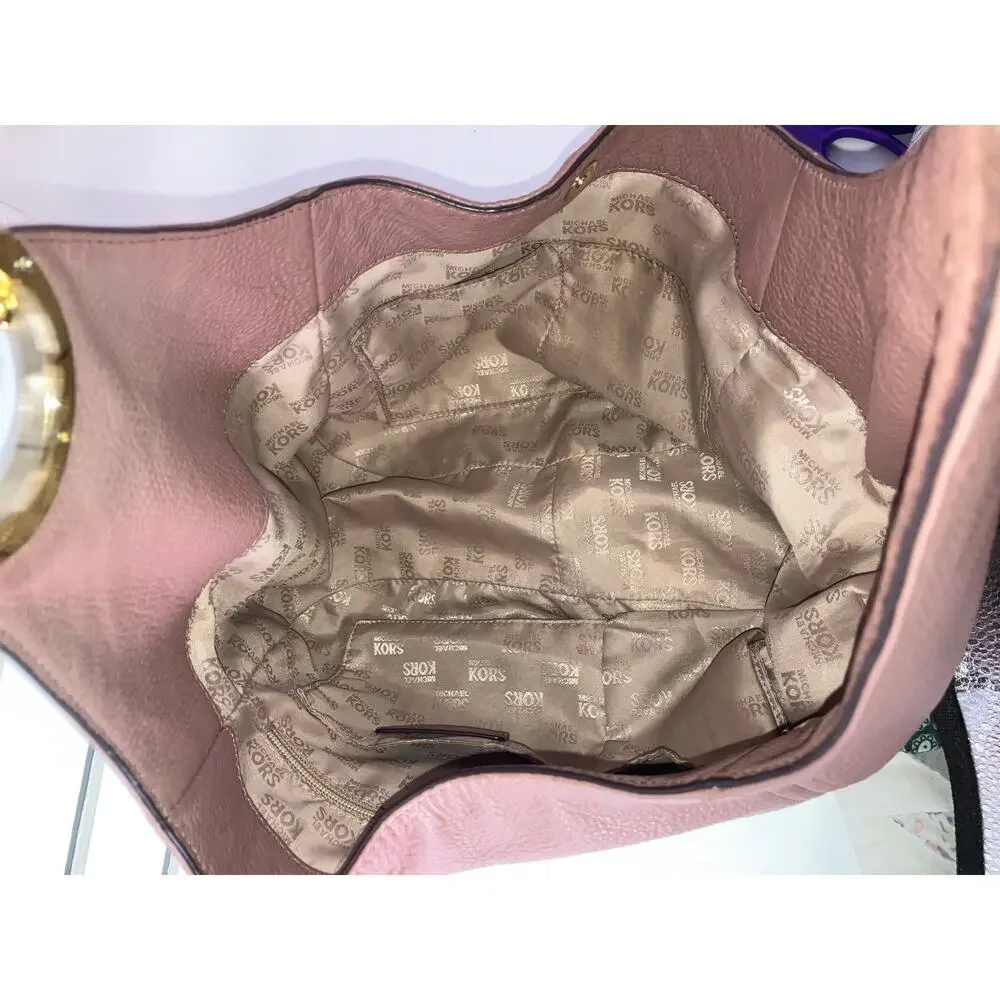 Michael Kors, large mauve leather shoulder bag